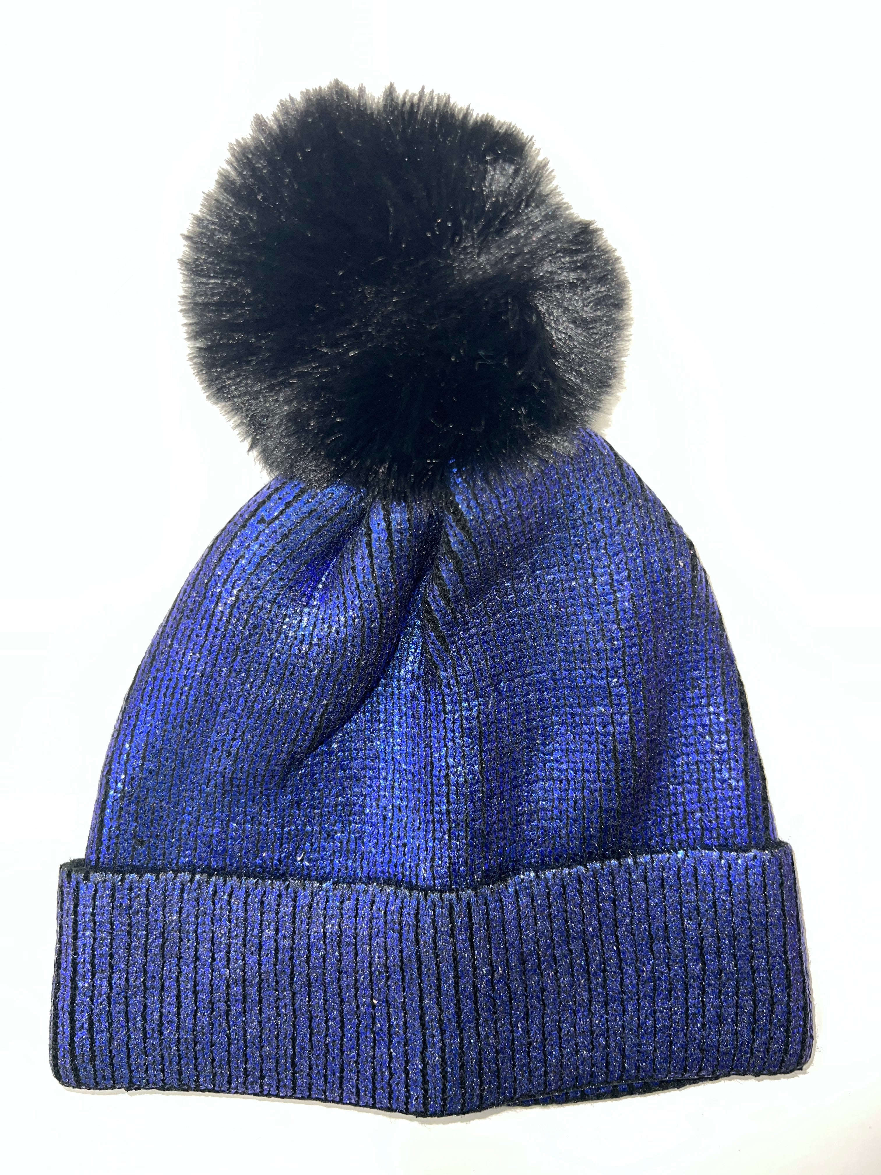 The Pom Pom Winter Hat  - Purple Letters / Initials