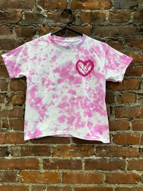 Adult T-shirt - PEACE & HEARTS Pink