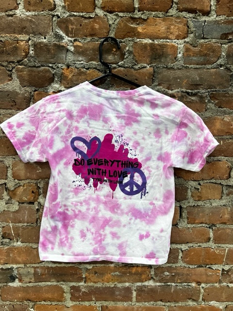 Kids T-shirt - PEACE & HEARTS Pink