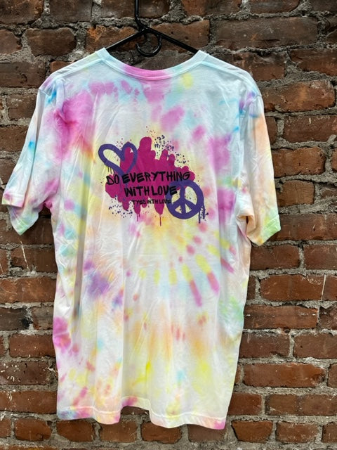 Kids T-shirt - PEACE & HEARTS Rainbow