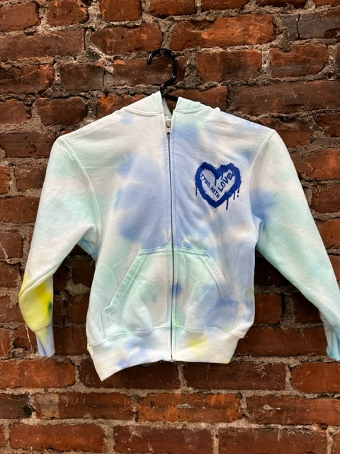 Adult Zip-Up - PEACE & HEARTS Blue