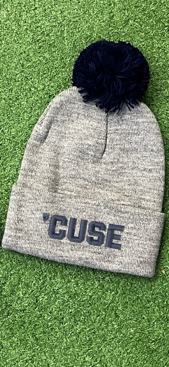Winter Beanie with Pom Pom - Syracuse University