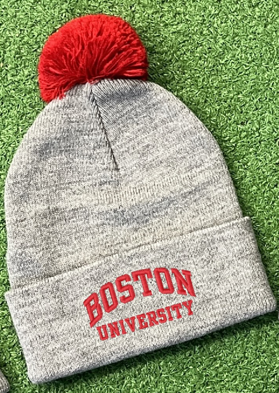 Winter Beanie with Pom Pom - Boston University