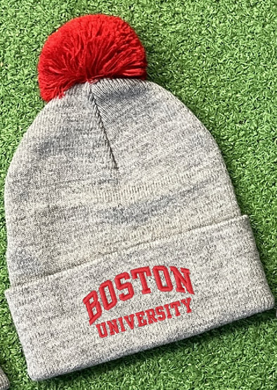 Winter Beanie with Pom Pom - Boston University