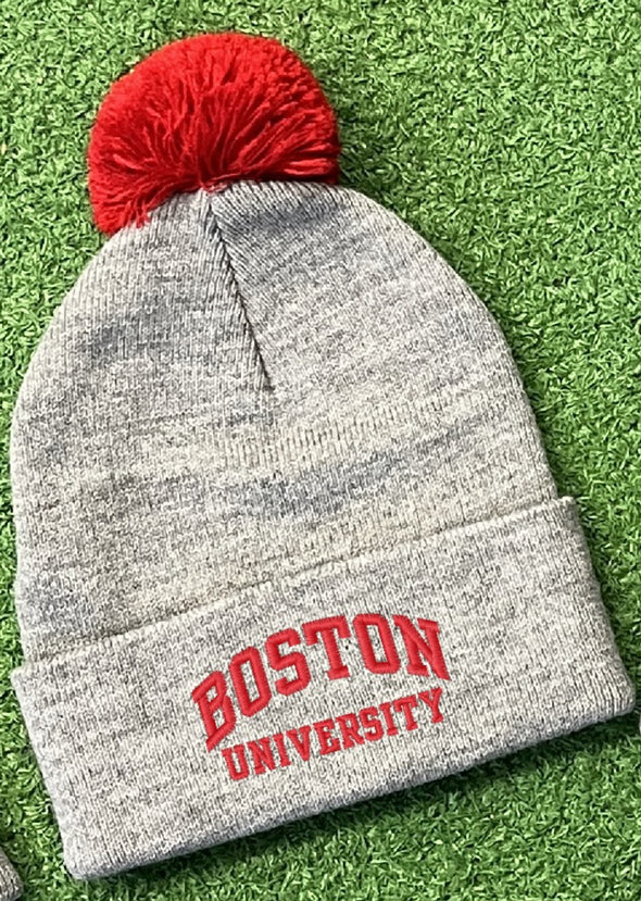 Winter Beanie with Pom Pom - Boston University