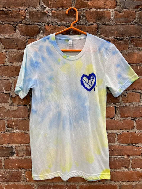 Kids T-shirt - PEACE & HEARTS Blue