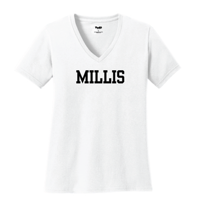V-Neck Ladies Tees - "MILLIS" - Medfield Community Market Event