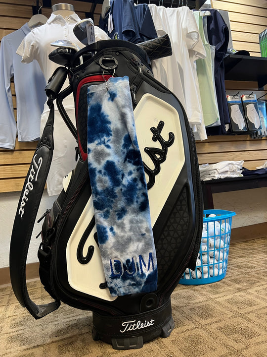 Personalized and Embroidered Golf Towels - Blue and Gray